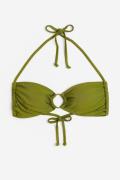 H&M Wattiertes Bikinitop Grün, Bikini-Oberteil in Größe 38. Farbe: Gre...