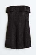 H&M Bandeau-Kleid Schwarz, Party kleider in Größe 48. Farbe: Black