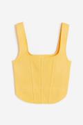 H&M Korsagentop aus Feinstrick Gelb, Tops in Größe XXL. Farbe: Yellow
