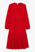 Monki Midikleid mit Volant Rot, Alltagskleider in Größe 32. Farbe: Red