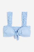 H&M Wattiertes Bikinitop Hellblau, Bikini-Oberteil in Größe 34. Farbe:...