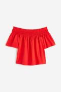 H&M Off-Shoulder-Jerseyshirt Rot, Tops in Größe L. Farbe: Red