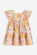 H&M Kleid mit Volant Gelb/Geblümt, Kleider in Größe 74. Farbe: Yellow/...