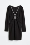 H&M Bouclé-Kleid mit Keyhole-Detail Schwarz/Weiß, Alltagskleider in Gr...
