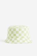 H&M Bucket Hat aus Twill Hellgrün/Kariert, Hut in Größe 104/122. Farbe...