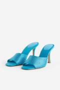 H&M Strassverzierte Mules Türkis, Heels in Größe 41. Farbe: Turquoise