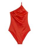 Arket One-Shoulder-Badeanzug Rot, Badeanzüge in Größe 42. Farbe: Red