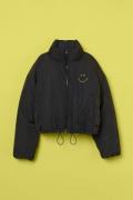 H&M Kurzes Puffer Jacket Schwarz/Smiley®, Jacken in Größe M. Farbe: Bl...