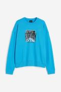 H&M Sweatshirt mit Print Relaxed Fit Blau/Harlem, Sweatshirts in Größe...