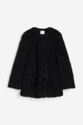 H&M Jacke aus Teddyfleece Schwarz, Jacken in Größe S. Farbe: Black