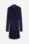H&M Drapiertes Jerseykleid Marineblau, Party kleider in Größe XS. Farb...