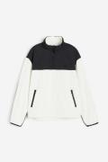 H&M Warmes Fleeceshirt mit Zipper Weiß/Blockfarben, Tops in Größe 104....