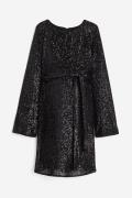H&M MAMA Paillettenkleid Schwarz, Kleider in Größe S. Farbe: Black