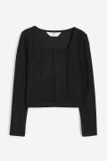 H&M Jerseyshirt mit Biesen Schwarz, T-Shirts & Tops in Größe 146/152. ...