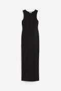 H&M MAMA Geripptes Kleid Schwarz, Kleider in Größe M. Farbe: Black