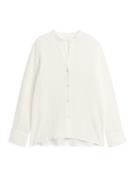 Arket Crinkle-Baumwollhemd Weiß, Freizeithemden in Größe 36. Farbe: Of...