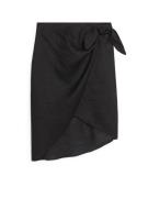 Arket Wickelrock aus Leinen Schwarz, Röcke in Größe XS. Farbe: Black