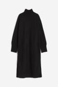 H&M Strickkleid mit Turtleneck Schwarz, Alltagskleider in Größe XS. Fa...