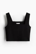 H&M Cropped Tanktop Schwarz, Tops in Größe XXL. Farbe: Black