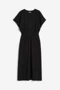 H&M Jerseykleid mit gesmokter Taille Schwarz, Alltagskleider in Größe ...