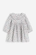 H&M Baumwollkleid mit Kragen Weiß/Geblümt, Kleider in Größe 92. Farbe:...