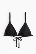 H&M Wattiertes Triangel-Bikinitop Schwarz, Bikini-Oberteil in Größe 42...