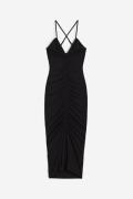 H&M Drapiertes Bodycon-Kleid Schwarz, Alltagskleider in Größe XXL. Far...