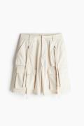 H&M Cargoshorts aus Baumwolle Hellbeige in Größe 46. Farbe: Light beig...