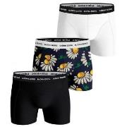 Björn Borg 3P Essential Shorts 2033 Schwarz geblümt Baumwolle Small He...