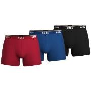 BOSS 3P Cotton Stretch Boxer Brief Long Schwarz/Blau Baumwolle Small H...