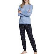 Calida Night Lovers Pyjama With Cuff Blau Baumwolle Small Damen