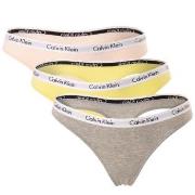 Calvin Klein 6P Carousel Thongs Rosa/Gelb Baumwolle Small Damen