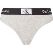 Calvin Klein CK96 Cotton Thong Hellgrau Baumwolle Small Damen