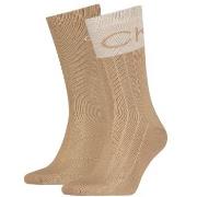 Calvin Klein 2P Colorblock Rib Socks Beige One Size Herren