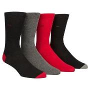 Calvin Klein 4P Freddie Bonus Heel Toe Sock Schwarz/Rot Gr 40/46 Herre...