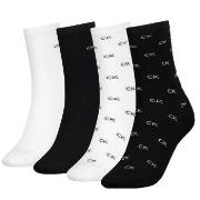 Calvin Klein 4P Holiday Pack Aop Socks Schwarz/Weiß One Size Damen