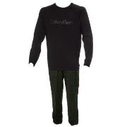 Calvin Klein Holiday PJ Flannel LS Pant Set Schwarz/Grün Baumwolle X-L...