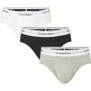 Calvin Klein 3P Modern Cotton Stretch Hip Brief Weiß/Grau Baumwolle Sm...