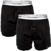 Calvin Klein 2P Modern Cotton Woven Slim Fit Boxer Schwarz gewebte Bau...