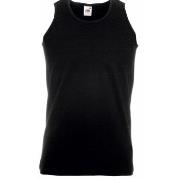 Fruit of the Loom Athletic Vest Schwarz Baumwolle Medium Herren