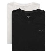 Gant 2P Basic Crew Neck T-Shirt Schwarz/Weiß Baumwolle Small Herren