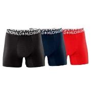 Muchachomalo 3P Cotton Stretch Basic Boxer Schwarz/Rot Baumwolle Small...