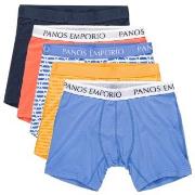 Panos Emporio 5P Bamboo Cotton Boxers Blau/Orange Small Herren