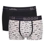 Sloggi 2P Men GO Movember Hipster Schwarz/Weiß Baumwolle Medium Herren