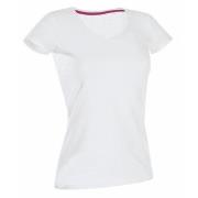 Stedman Claire V-neck Weiß ringgesponnene Baumwolle Small Damen