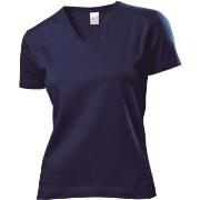Stedman Classic V-Neck Women T-shirt Marine Baumwolle Small Damen
