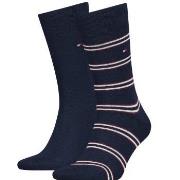 Tommy Hilfiger 2P Men Tommy Stripe OC Sock Blau/Rot Gr 39/42 Herren