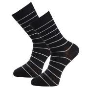 Trofe Bamboo Small Stripe Socks 2P Schwarz Gr 39/42 Damen