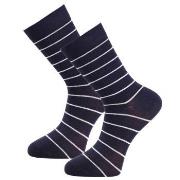 Trofe Bamboo Small Stripe Socks 2P Marine Gr 39/42 Damen