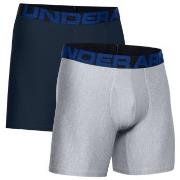 Under Armour 2P Tech 6in Boxers Grau/Blau Polyester Small Herren